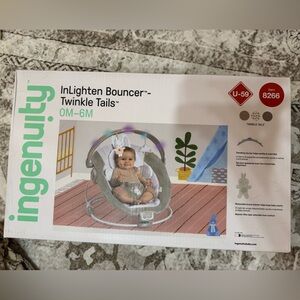 Ingenuity InLighten Twinkle Tails Vibrating Infant Baby Bouncer